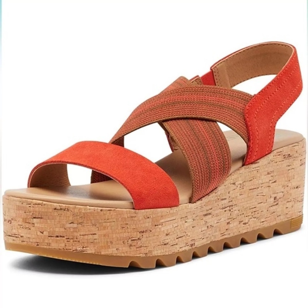 SOREL CAMERON SLINGBACK flatform SUEDE SANDAL size 10
